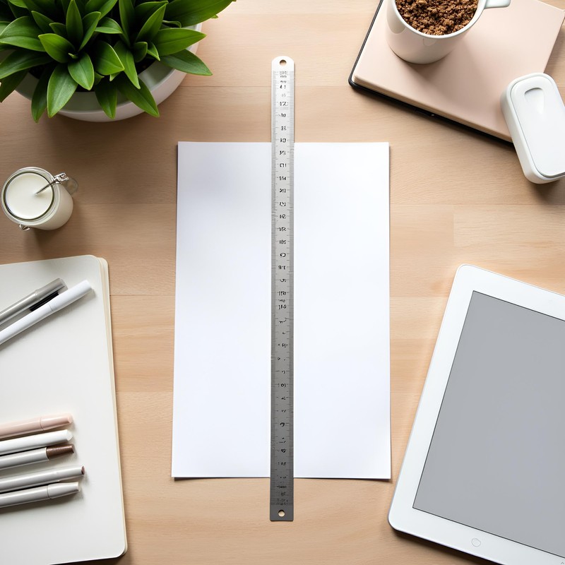 15cm/ 6inch Double-Sided Scale Metric Ruler, Stainless Steel Straight Ruler