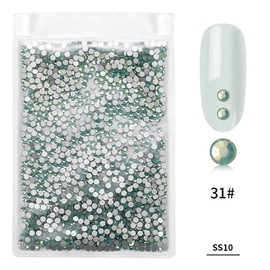 1440Pcs/Bag Fashion Colorful Glass Nail Art Rhinestone Manicure Decoration(Green Opal)