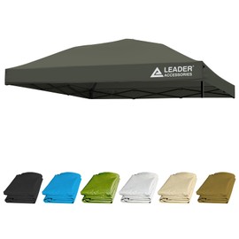 Leader Accessories Replacement Canopy Top Cover for 10’ X 10’ Straight Leg Pop Up Canopy Tent, Canopy Top Cover Only (Grey, 210D)