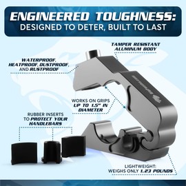 BigPantha Motorcycle Grip Lock - Heavy Duty Brake/Handlebar/Throttle Security for Bikes, Scooters, Mopeds, or ATVs in Under 5 Seconds - Anti-Theft Device With Free Holster (Silver)