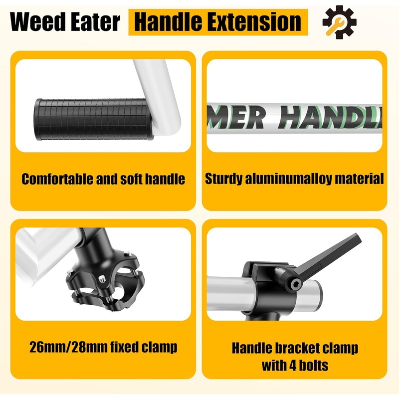Weed Eater Handle Extension Back Saver, Ergonomic String Trimmer Handle