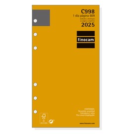 Finocam Classic Year Planner 2025, 1 Day Page, January 2025 - December 2025 (12 Months), Spanish