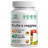 Nature’s Fruits & Veggies Supplement, 240 Veggie Capsules – 80