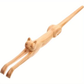 unbrand Wooden Cat Shaped Back Scraper, Manual Massage Tool, Manual Back Scratcher