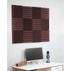 2" Wedge Acoustic Soundproofing Foam Tiles - Burgundy 12 Pack