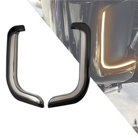 Motorcycle Lower Fairing Lights with LED Accent Turn Signals Running Lights Compatible with Harley Touring Electra Glide Street Glide Road Glide Tri Glide 2006-2013 (Smoke)