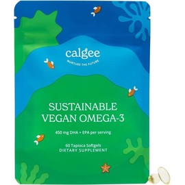 Calgee Vegan Omega 3-450mg DHA & EPA Fatty Acids - Sustainable Algae Oil - Plant-Based Fish Oil Alternative - Carrageenan-Free Softgels (60 Ct)