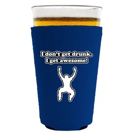 Coolie Junction I Dont Get Drunk Funny Pint Glass Coolie Royal Blue
