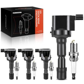 A-Premium Set of 4 Ignition Coil Pack and Iridium Spark Plugs Compatible with Honda Fit 2009-2014, CR-Z 2011-2016, City 2010-2016, 1.5L ELECTRIC