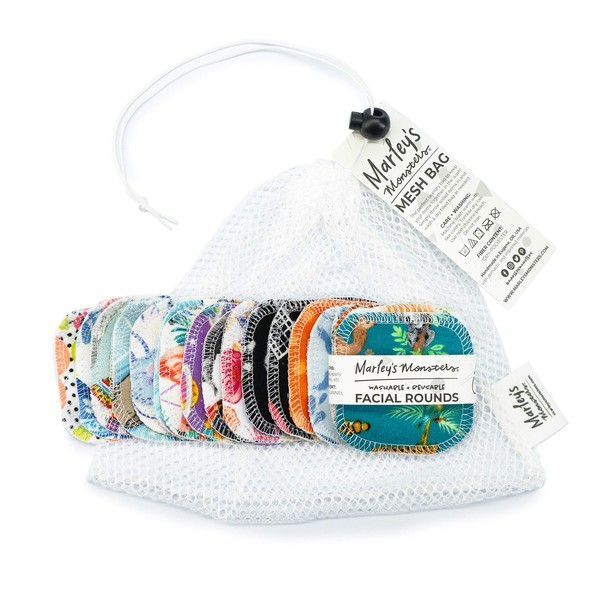 Marley's Monsters Facial Rounds 20 Count Pack + Laundry Bag