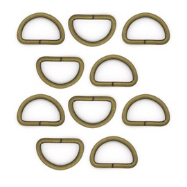 HAND 26mm Antique Brass Colour D Ring Buckle - Making or Repairing Belts, Bags 32mmW x 22mmH - Pack of 10