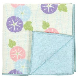 Hamamonyo Washed Towel Handkerchief, Tatewaku Morning Glory, Blue