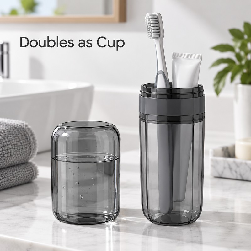 Toothbrush Travel Container Case for Oral Care - Transparent Portable