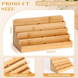 SHIQIKEJIPTY 4 Tier Index Card Display Stand 3x5 Inch Index Card Organizer Wood Sticky Note Holder Business Card Display Stand 8 Pockets for Desktop 600 Sheets Capacity for Office Business Table