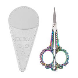All Purpose Scissors with Sheath, Sewing Scissors Embroidery Scissors Sharp Cuticle Eyebrows Manicure Pedicure Beauty Grooming Scissors for Office, Home, School, Sewing Crafts (Rainbow)