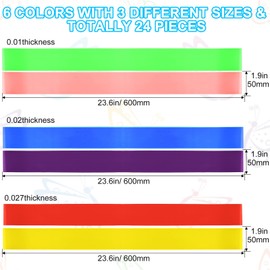 Sotiff 24 Pcs Chair Bands for Kids Colorful ADHD Tools for Kids Fidget Band Chair Rubber Band Stretchy Resistance Fidget Bands for Kid Chair Students Sensory(Vivid Colors,Mixed Sizes)