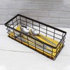 Yuikome 2 Packs Metal Storage Basket with Wooden Base, Decorative