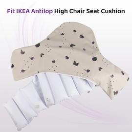HALAA VAUVA High Chair Cushion with Cover Pad for IKEA Antilop Babies Toddlers Inflatable & Reversible Built-in Inflatable Cushion Grape Sandy