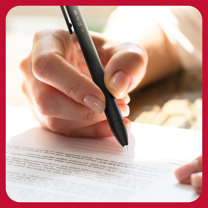 Staples TRU RED Retractable Quick Dry Gel Pens, Medium Point,