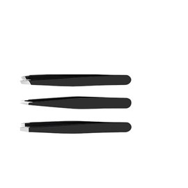 3x Pinzette Set Edelstahl,Professionelle Pinzette für Augenbrauen, Gerade Pinzette
