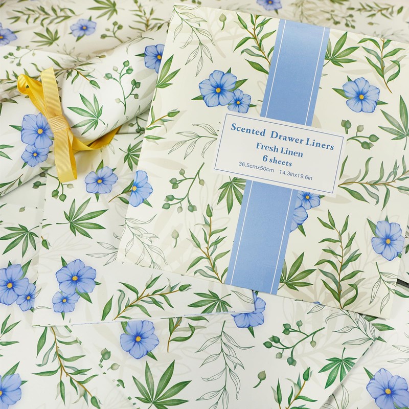SCENTORINI Linen Scented Drawer Liners, Scent Paper Liners for Wardrobe,