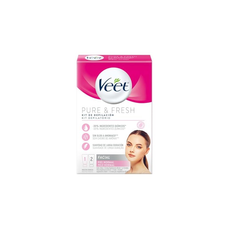 Veet Pure & Fresh Kit de Depilación Facial para Piel