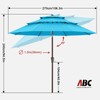 ABCCANOPY 9Ft 3 Tiers Market Umbrella, Outdoor Table Umbrella for