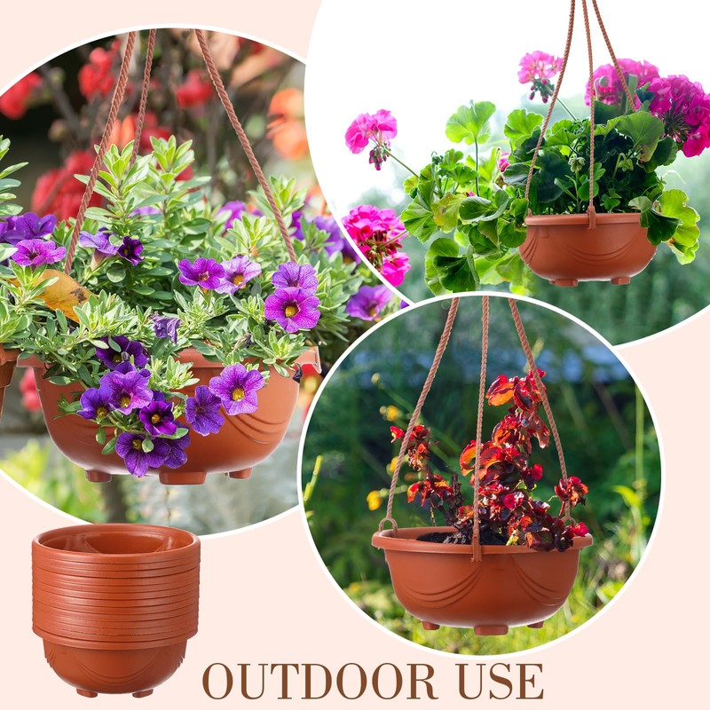 Maxcheck 60 Pcs Plastic Hanging Planter Flower Plant Pots with