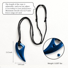 constantlife Cremation Jewelry Memorial Urn Necklace for Ashes - Wolf Tooth Stainless Steel Pendant for Men Pet Dog Cat Keepsake (Blue)