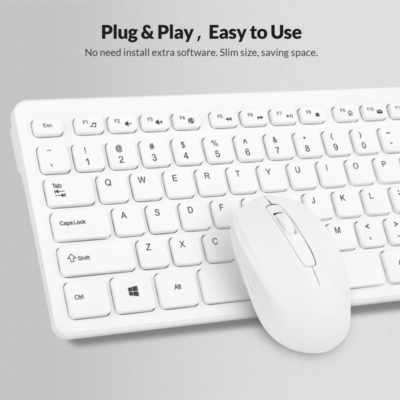 Wireless Keyboard and Mouse Combo - Rii Standard Office PC