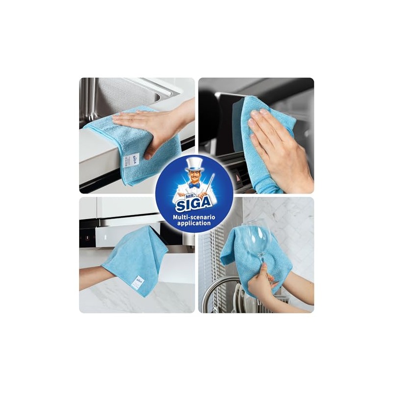 MR.SIGA Paños Microfibra Multiusos, Paquete de 15 | Paños microfibra