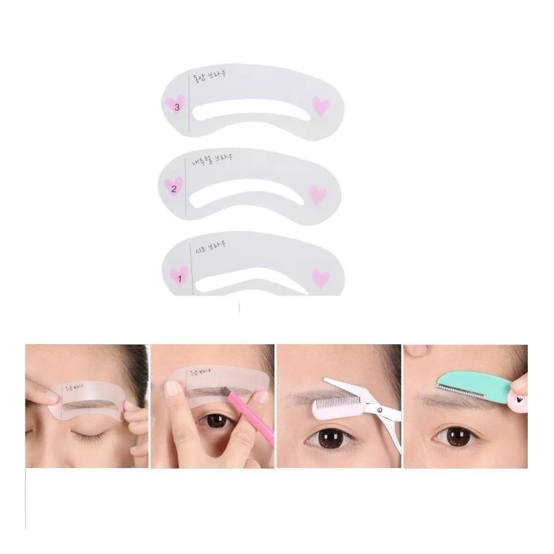 OEM Plantilla Para Ceja 3 Tipo Fashion Ceja Perfecta Al