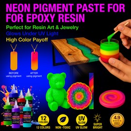 BALTIC DAY Purple Neon Pigment Paste for Epoxy Resin (191g / 6.7oz) – Intense UV-Resistant Colorant – Easy Mix for Deep Pour & Resin Art Projects – Professional-Grade High-Gloss Dye