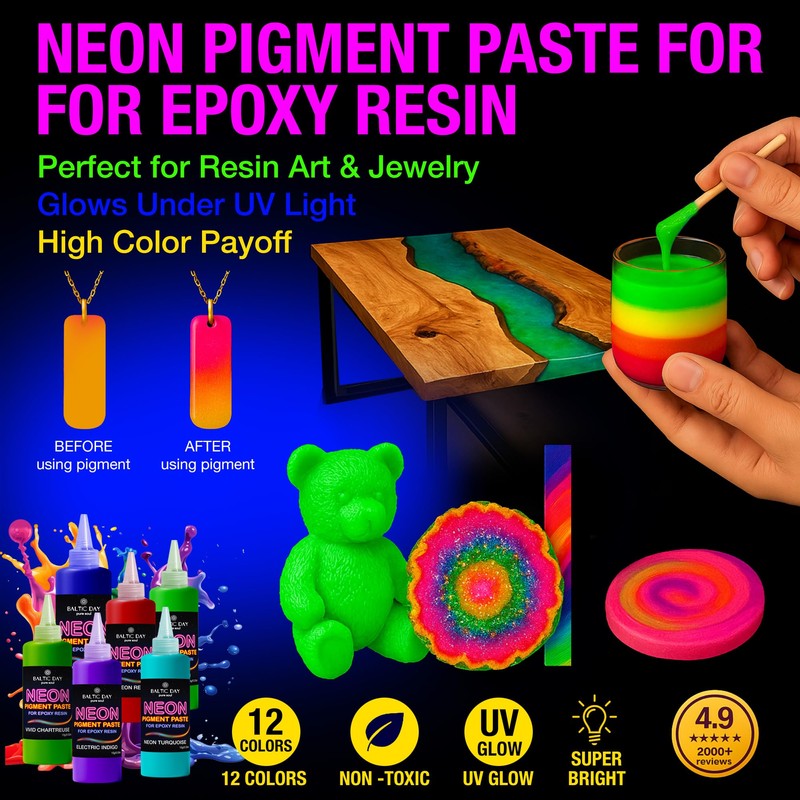 BALTIC DAY Purple Neon Pigment Paste for Epoxy Resin (191g