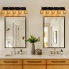 5 Light Bathroom Vanity Light Fixtures, Rustic Style Wood Bathroom