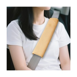 FALVFUN Car Seat Belt Cover, 2PCS Leather Breathable Vehicle Seatbelt Shoulder Strap Protector, Soft Harness Cushion Pad for Automotive Interior Accessories, Universal for SUV RV Truck (Beige)