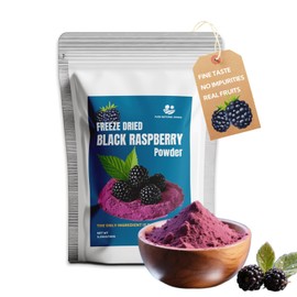Premium Freeze Dried Black Raspberry Powder 5.29oz (150g),No Added Sugar | No Additives,80 Fresh Black Raspberries Concentrated,No Clumps,for Baking,Smoothies,Yogurt,Desserts | Raspberry Extract Superfood