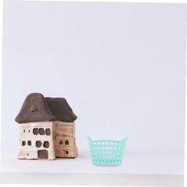 WOONEKY 10pcs Mini Shopping Basket Compact Plastic Baskets for Versatile Storage for Candies and Craft Decorations for Mini House and Cosplay