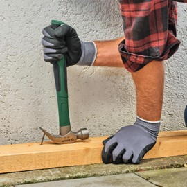 Bosch Klauenhammer 450g / 16oz (Extra große Schlagfläche; Robuster Kohlenstoffstahl; V-förmige Klaue; Bequemer Softgrip-Griff mit Glasfaserkern; Geringe Vibration)