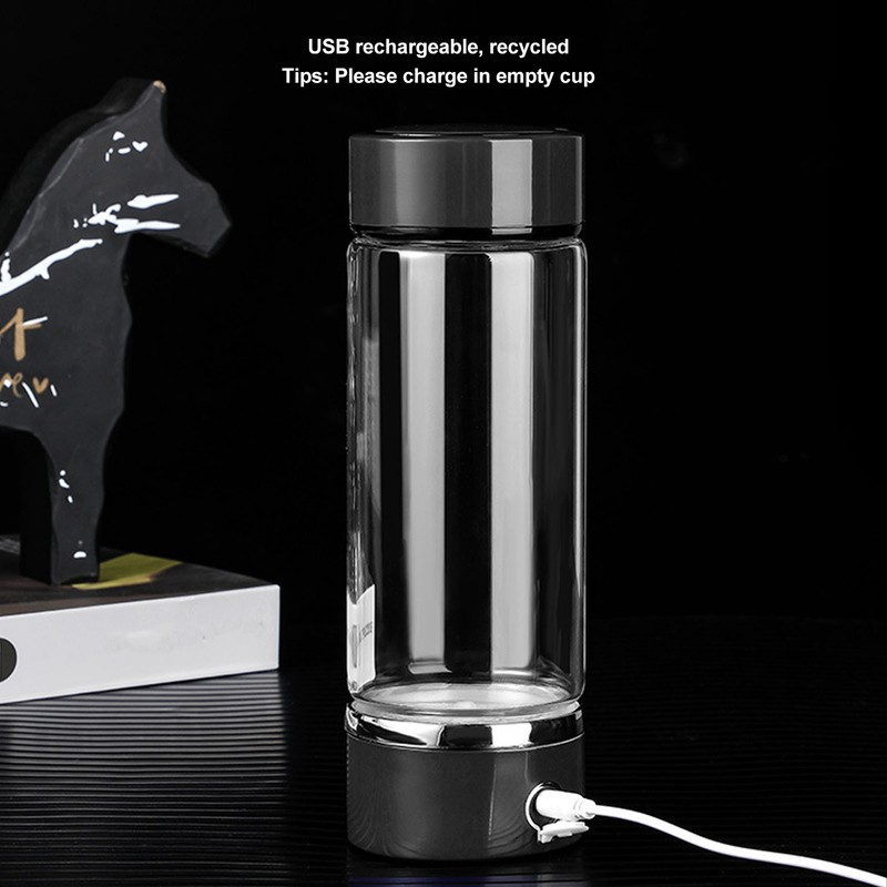 Hydrogen Water Bottle 420ml PCTG PEM SPE Technology Rechargeable Portable