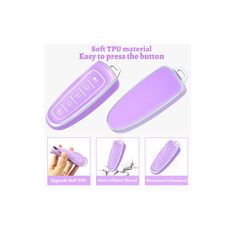 Premium TPU Key Fob Cover for Ford Vehicles with Keychain