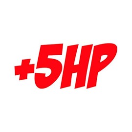 +5 HP Sticker - Decal - Die Cut - Plus 5 JDM Horsepower Horse Power - Red 1.50" x 0.66"