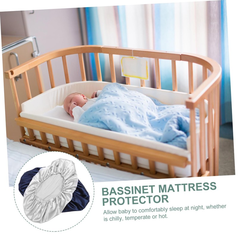 Kisangel 2Pcs Imitation Silk Bassinet Sheets for Newborns Soft Smooth