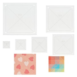 HOBBIESAY 6Pcs Quilting Acrylic Template Set 1-6 Inch Square Quilting Templates Non-Slip Acrylic Quilt Templates Quilting Precision Tools for DIY Quilting Crafts