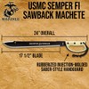 United Cutlery USMC Semper Fi Sawback Machete Knife with Sheath