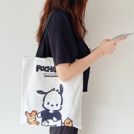 Cute Cartoon Papaya Canvas Eco Tote Bag - Large Capacity Single Shoulder Bag Free Size / Paparazzi Photo - Papaya 10ea