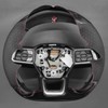 MEWANT Steering Wheel Cover for Ford Mustang 2024 Hand-Stitched Leather