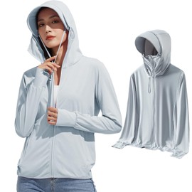 KANGNAN Women's Rash Guard, UV Protection & UPF 50+, Thin, Long Sleeve, Hoodie, Lightweight, Cooling, Top, Sun Protection, Swimsuit, UV Protection, Quick Drying, Breathable, Sea Outerwear, Plain