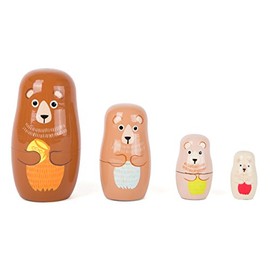 Small Foot Matrjoschka Bärenfiguren aus Holz, Motorikspiel für Kinder ab 3 Jahren, in 4 verschiedenen Größen, 10621