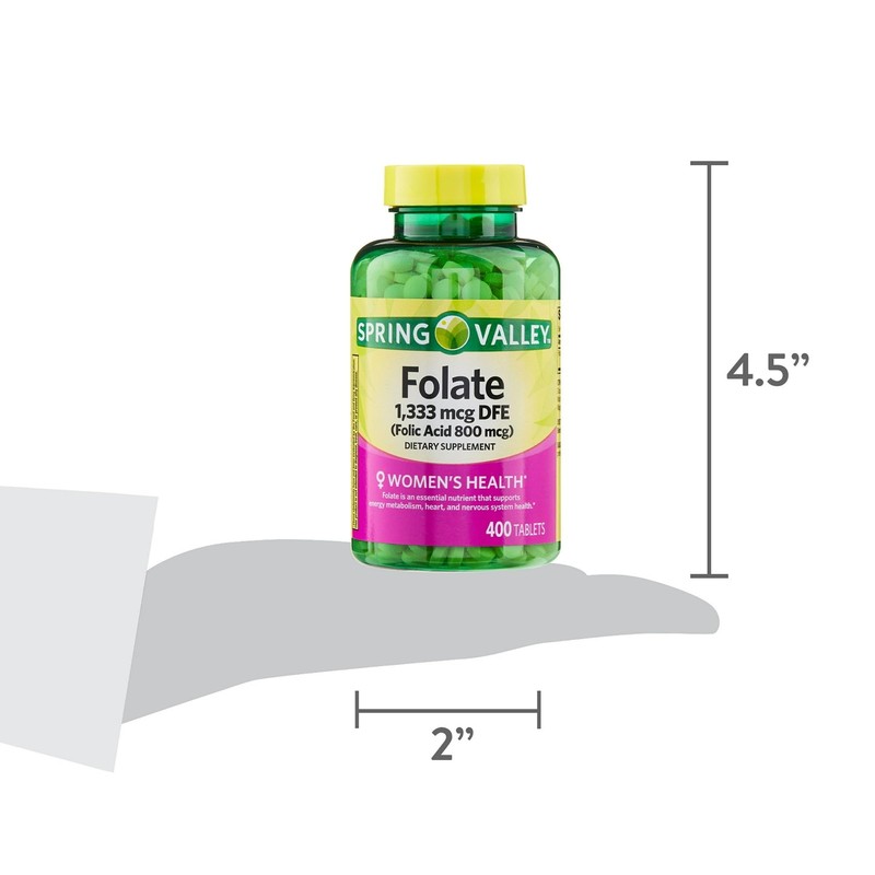 Spring Valley Folate Dietary Supplement, 1,333 mcg, 400 Count -